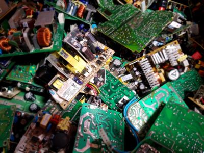 Image of Electronics being recycled