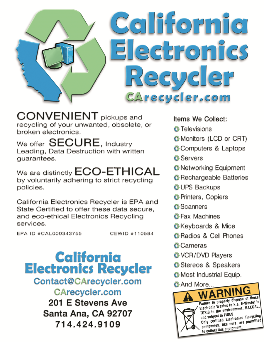 Digital Ad - California Electronics Recycler