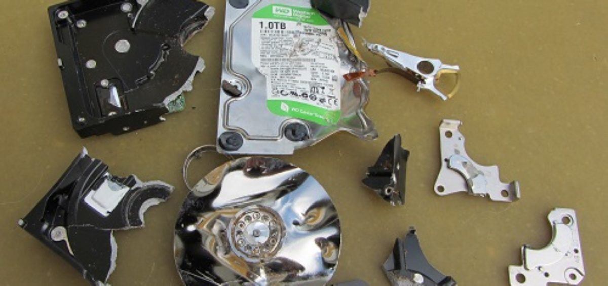 image of shredded hard drive